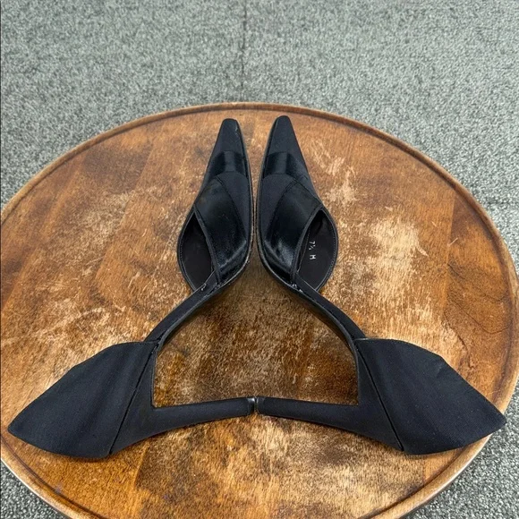 Vera Wang Stuart Weitzman Shoes Wm 7.5M Black Heels Evening Holiday D'Orsay - Picture 8 of 14